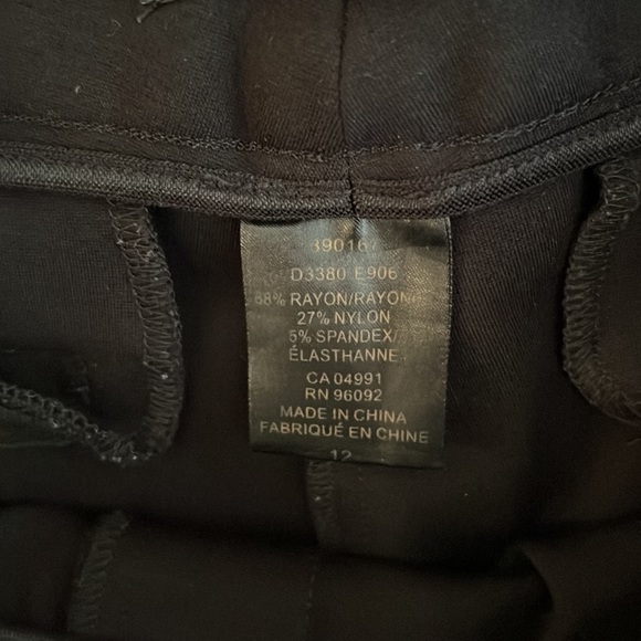 Ladies black pull on slim leg pants. - Picture 3 of 3